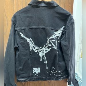 H&M Post Malone Collab Black Denim Jacket
